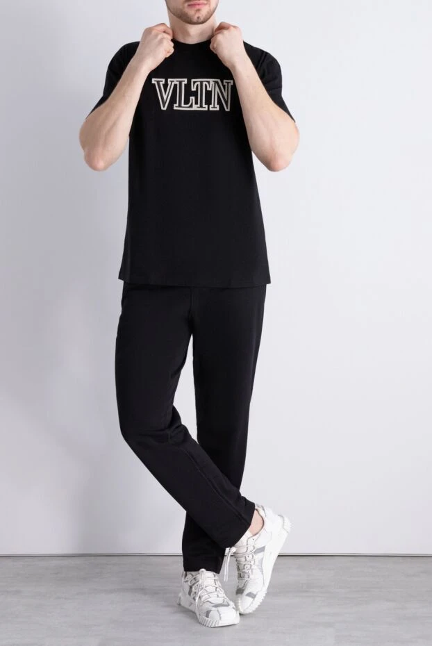 Valentino man black cotton t-shirt for men купить с ценами и фото 171649 - photo 2