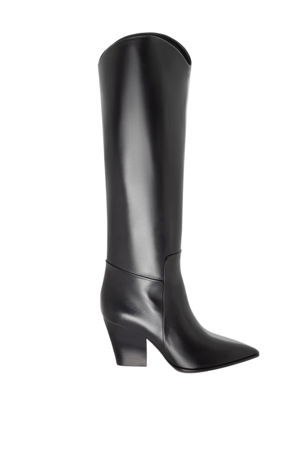 Santoni woman black leather boots for women купить с ценами и фото 171664 - photo 1