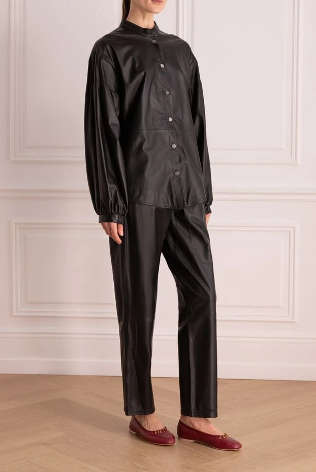 Off-White woman women's black silk trouser suit 171851 - photo 3