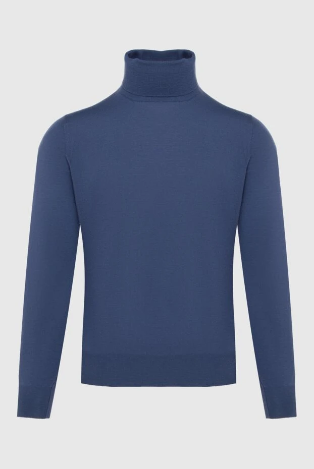 Гольф мужской из шерсти и кашемира синий - фото 1