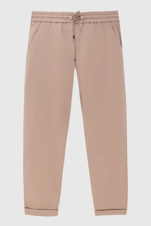 Women's casual trousers with cuffs and drawstring waist - photo 1