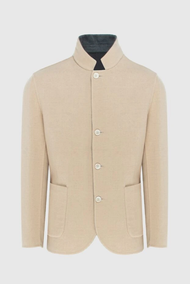 Пиджак из шерсти бежевый мужской - фото 1