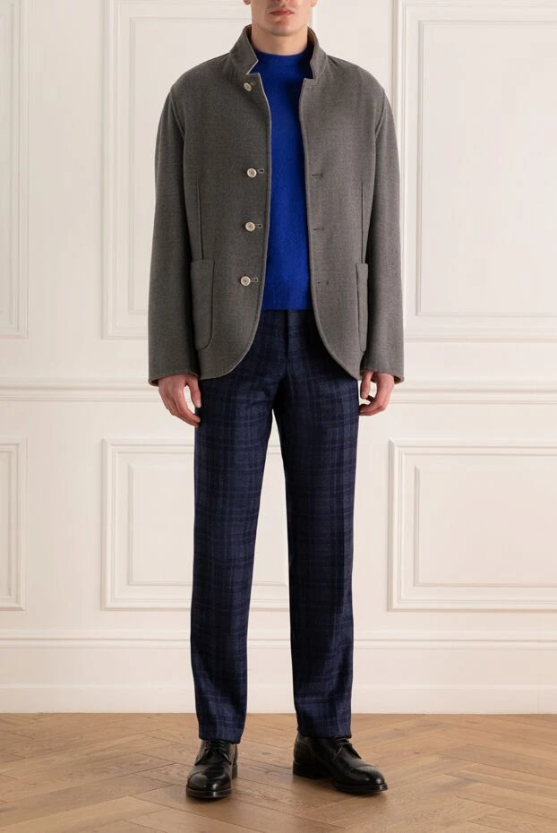 Пиджак из шерсти бежевый мужской - фото 2