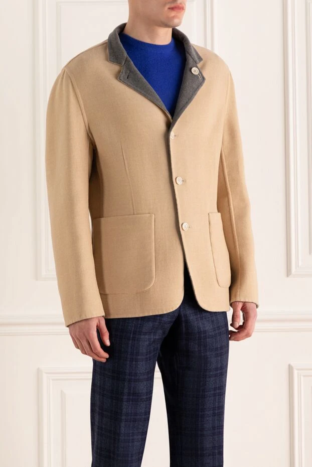 Brunello Cucinelli пиджак из шерсти бежевый мужской 171722 - фото 3