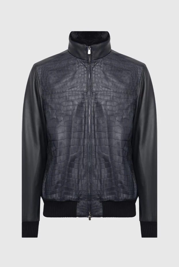 Ерлерге арналған крокодил былғары күртешесі қара көк
- фото 1