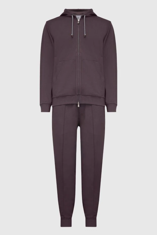 Brunello Cucinelli костюм спортивный мужской из хлопка и полиамида фиолетовый. 195761 - фото 1