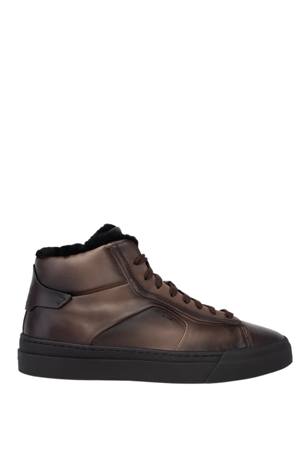 Santoni man brown leather sneakers for men купить с ценами и фото 171780 - photo 1