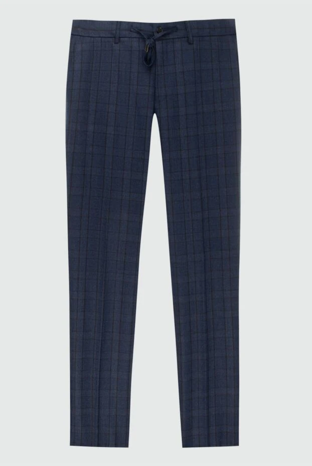 Cesare di Napoli man blue wool and cashmere trousers for men купить с ценами и фото 171804 - photo 1