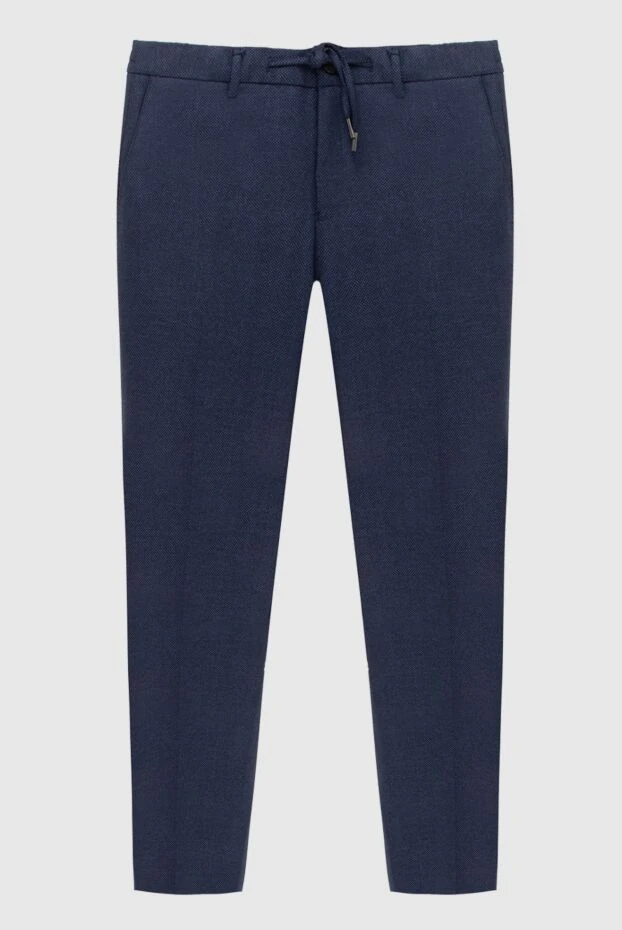 Cesare di Napoli man blue wool trousers for men купить с ценами и фото 171818 - photo 1