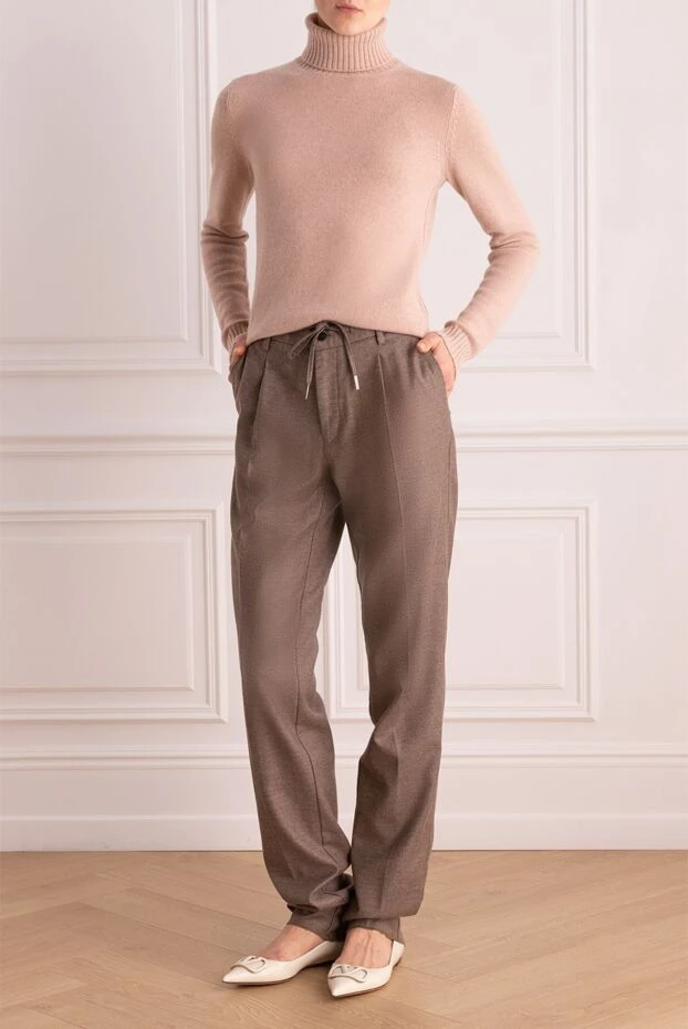 Cesare di Napoli woman women's beige wool trousers купить с ценами и фото 171823 - photo 2