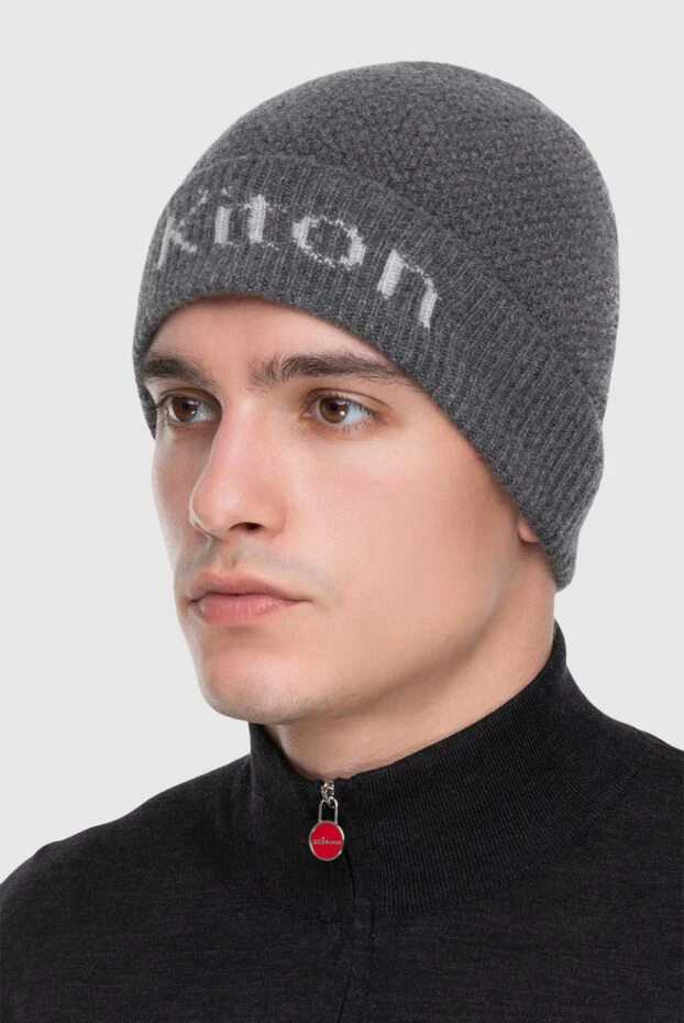 Kiton man gray cashmere hat for men купить с ценами и фото 171828 - photo 2