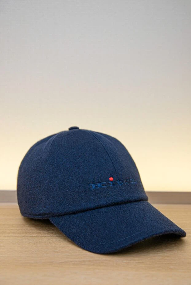 Kiton қарапайым кестелі көк түсті кашемирден жасалған бейсбол қалпақшасы
 171831 - фото 2