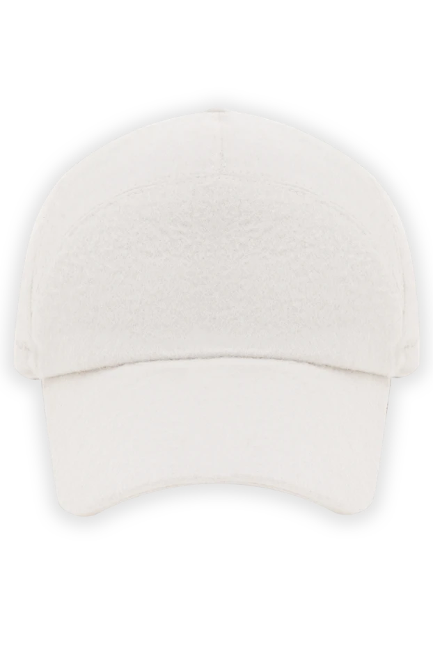 Кепка кашемировая белая с рельефным швом на передней панели мужская - фото 1