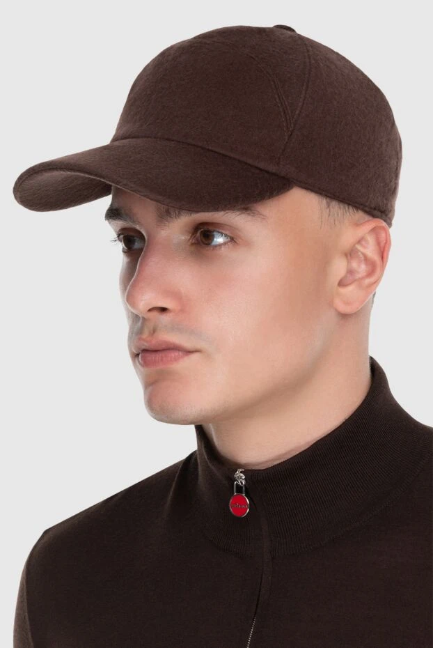 Kiton man brown cashmere cap for men купить с ценами и фото 171833 - photo 2