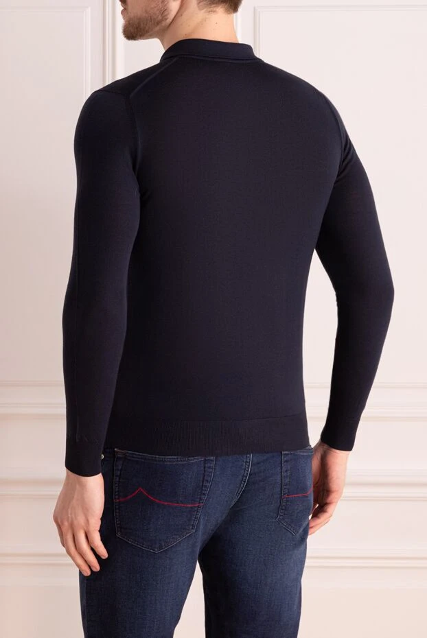 Kiton поло с длинным рукавом из шерсти фиолетовое мужское с длинным рукавом 171838 - фото 3