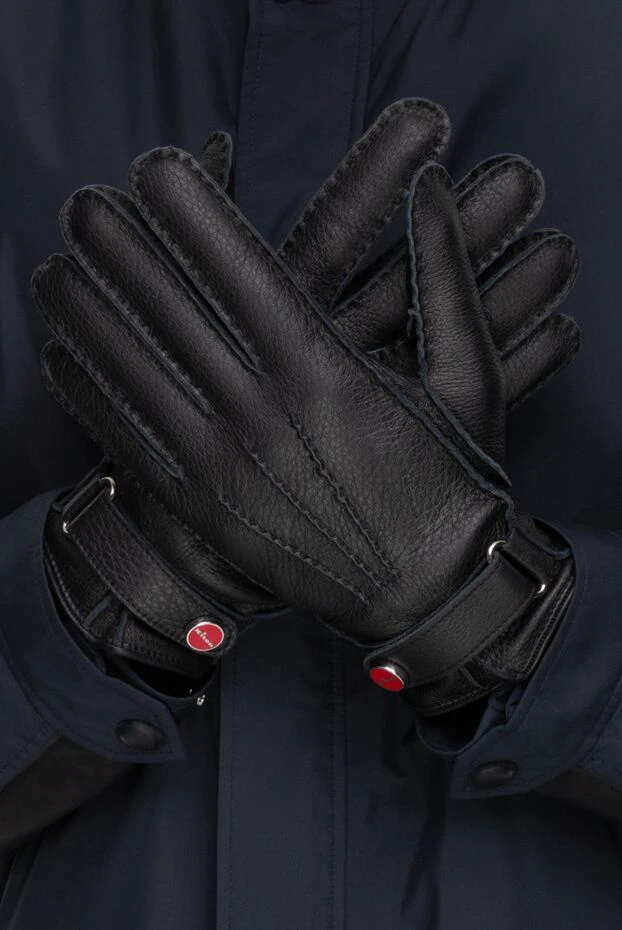 Kiton man black leather gloves for men купить с ценами и фото 171843 - photo 2