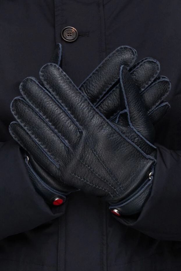 Kiton man black leather gloves for men купить с ценами и фото 171844 - photo 2