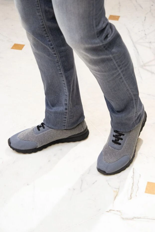 Grey sneakers with terry inserts and black soles
- photo 2