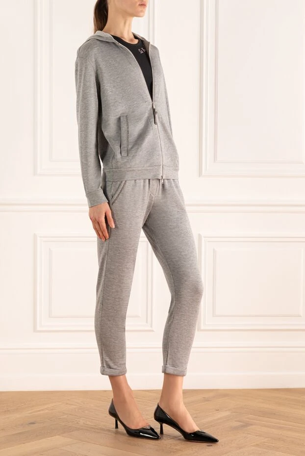 Brunello Cucinelli костюм из мягкого шелковистого хлопка в сером цвете
 171849 - фото 3