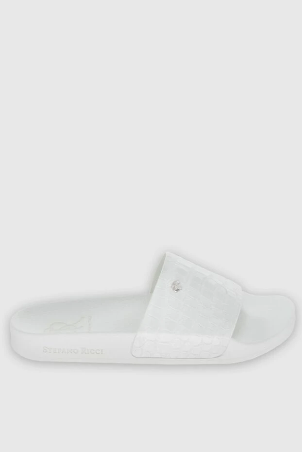 Crocodile leather flip flops white for men - photo 1