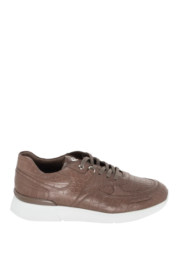 Кроссовки из кожи крокодила коричневые мужские - фото 1