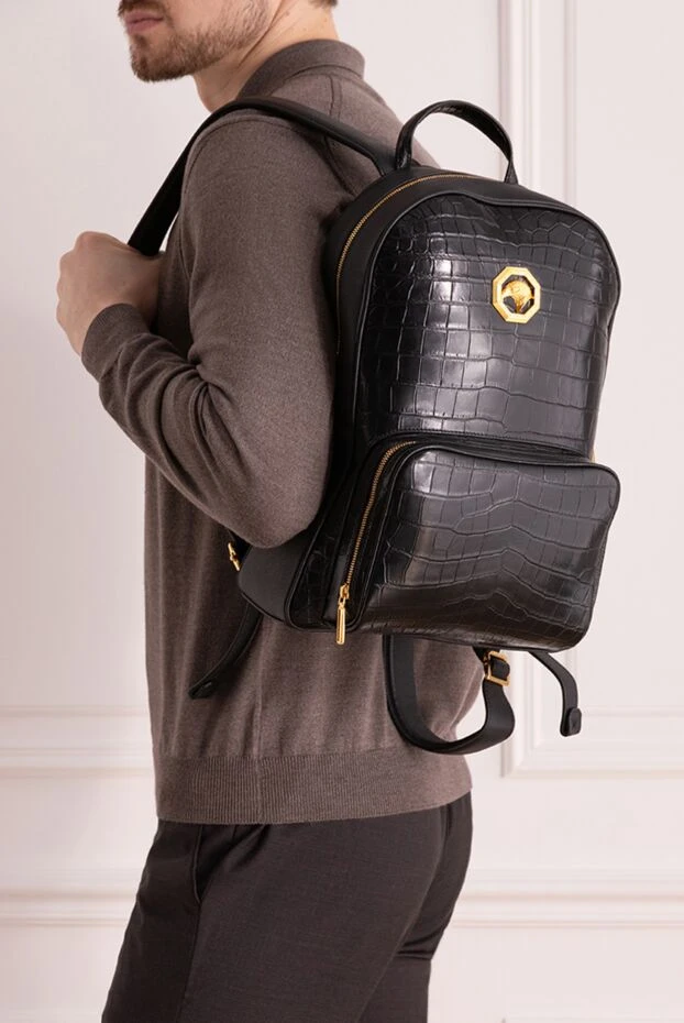 Stefano Ricci ерлерге арналған қара крокодил былғары рюкзактары 171862 - фото 3