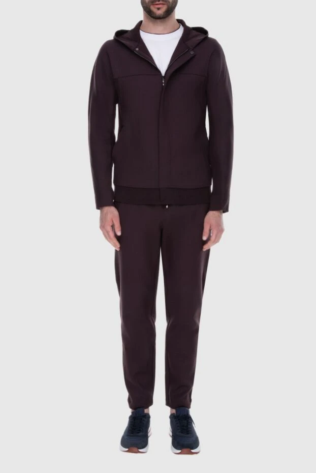 Loro Piana man men's sports suit made of wool and elastane, burgundy купить с ценами и фото 171870 - photo 2