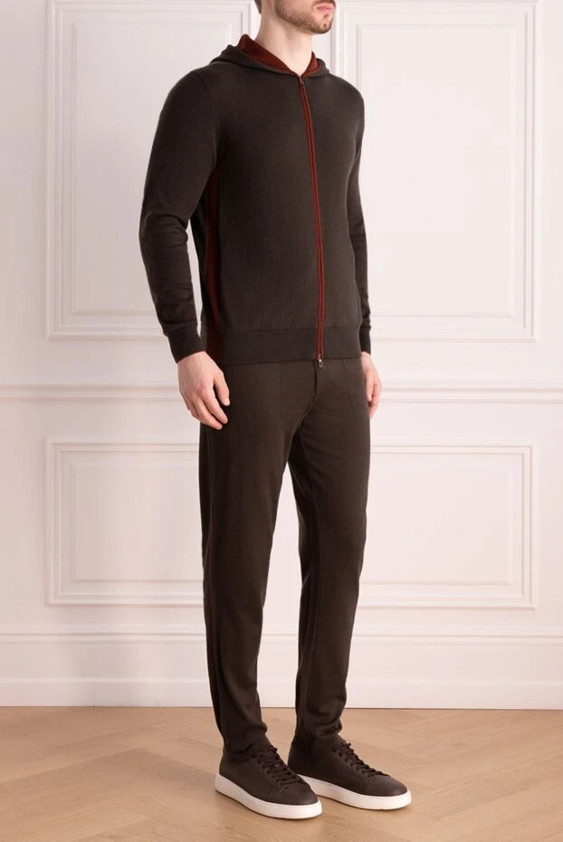 Loro Piana костюм спортивный мужской из хлопка и кашемира коричневый 171871 - фото 3