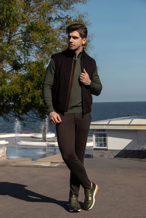 Loro Piana спортивные штаны мужские из хлопка и кашемира коричневые 171872 - фото 2