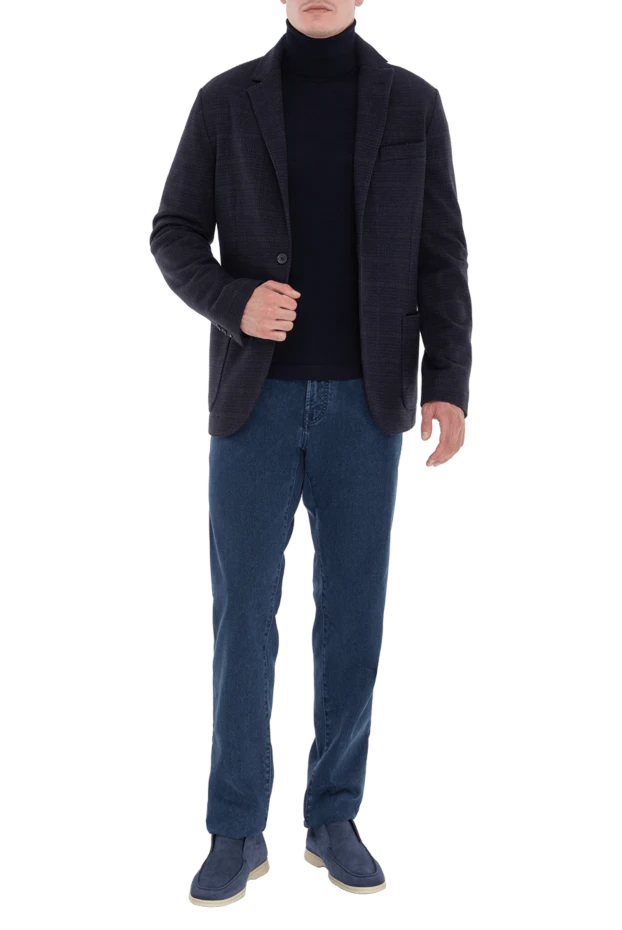 Loro Piana man blue wool jacket for men купить с ценами и фото 171873 - photo 2