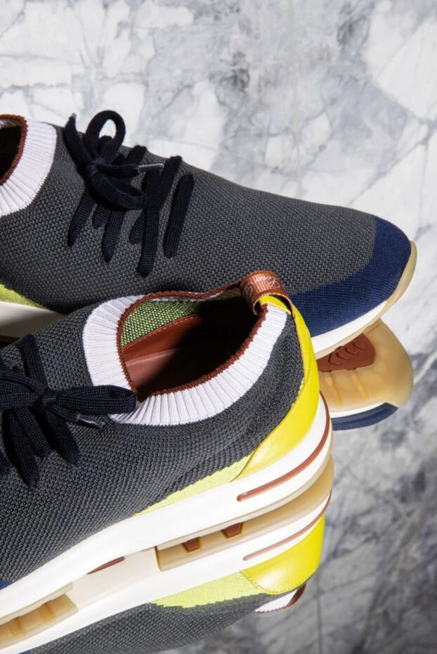 Loro Piana gray wool and leather sneakers for men 171877 - photo 3