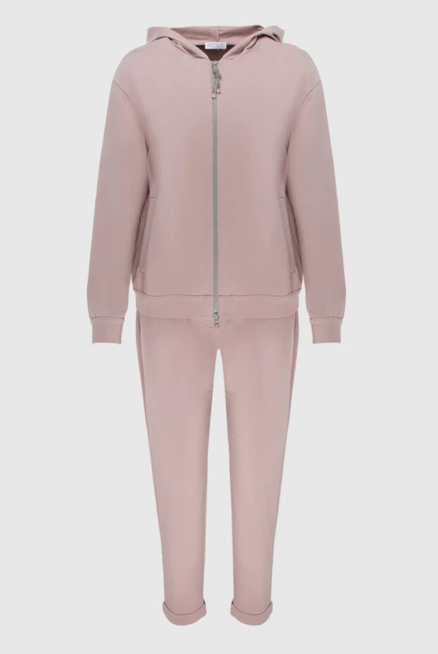 Костюм прогулочный из хлопка и эластана розовый женский - фото 1