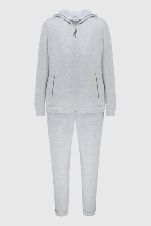 Хлопково-шелковый костюм светлого тона с эластичной отделкой
- фото 1