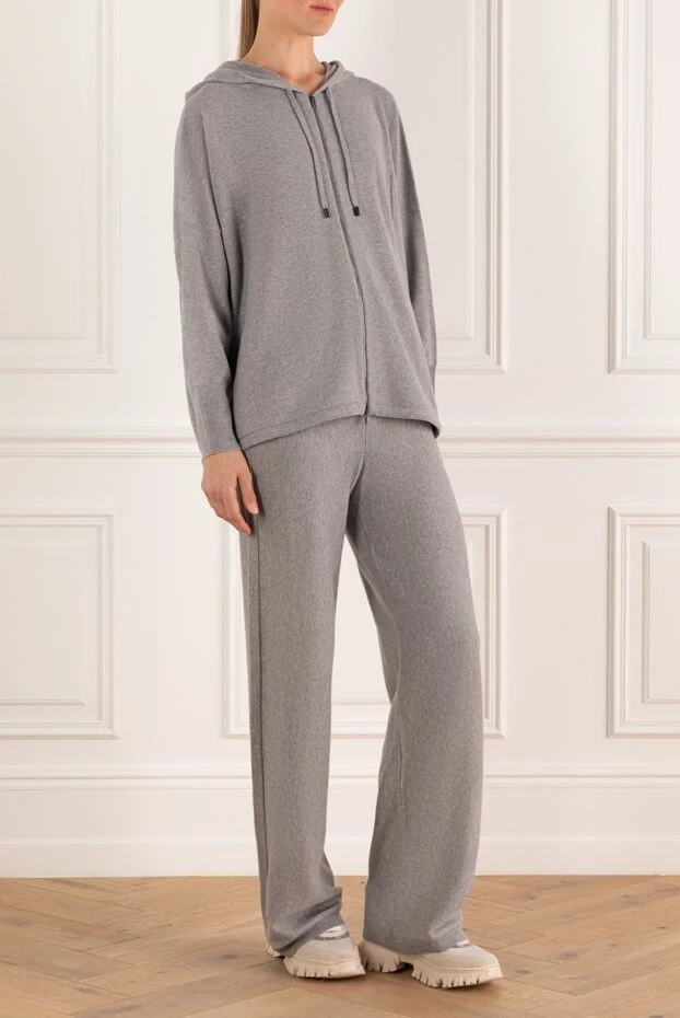 Peserico спортивный костюм женский свободного кроя серого цвета 171902 - фото 3