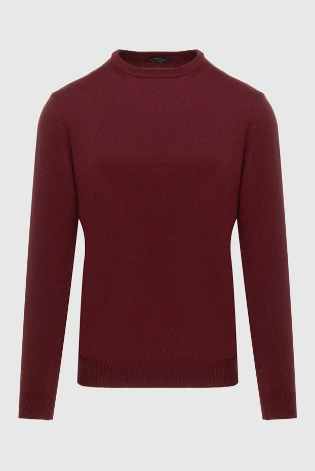 Cesare di Napoli man cashmere jumper burgundy for men купить с ценами и фото 171912 - photo 1