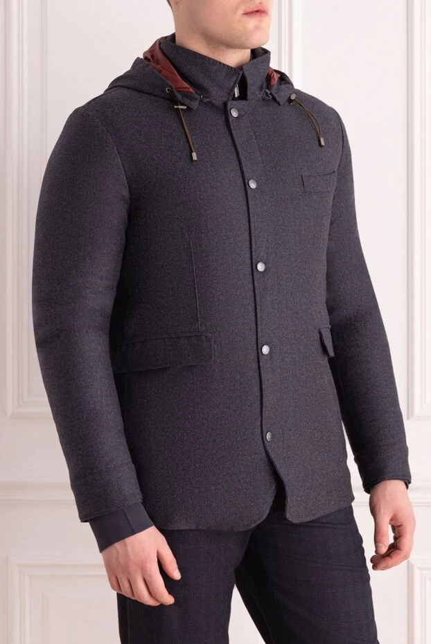 Barba Napoli куртка демисезонная из кашемира синяя мужская 171915 - фото 3