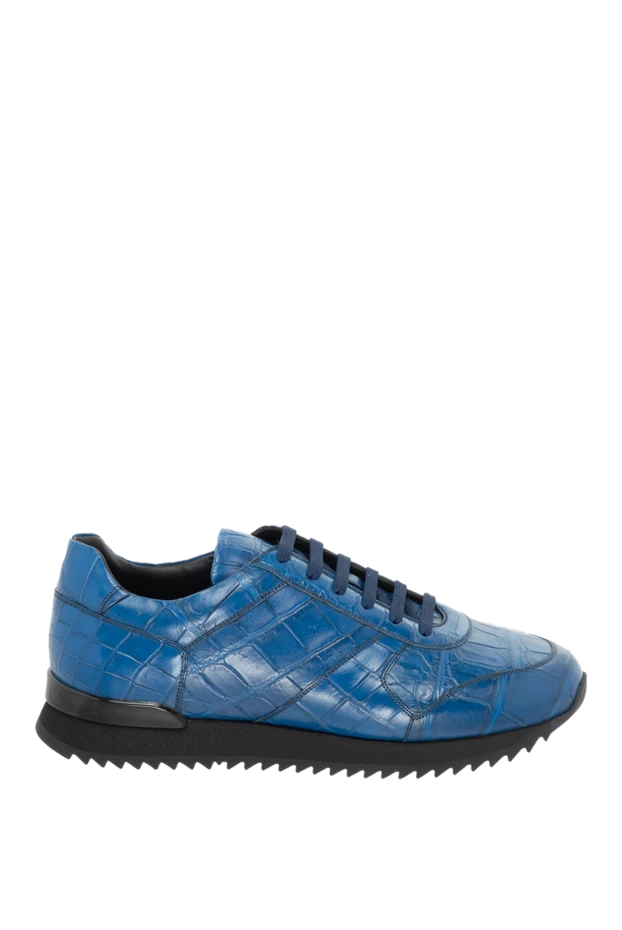 Cesare di Napoli man blue alligator sneakers for men купить с ценами и фото 171939 - photo 1