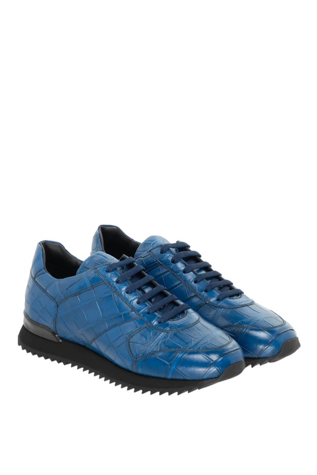 Cesare di Napoli man blue alligator sneakers for men 155401 - photo 3