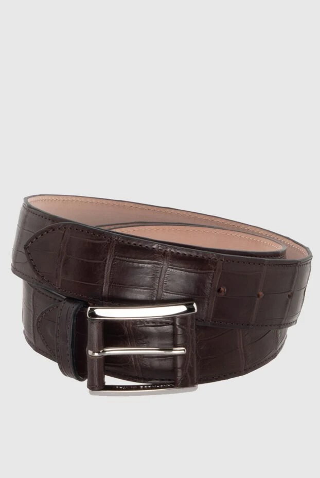 Cesare di Napoli man brown crocodile leather belt for men купить с ценами и фото 171942 - photo 1