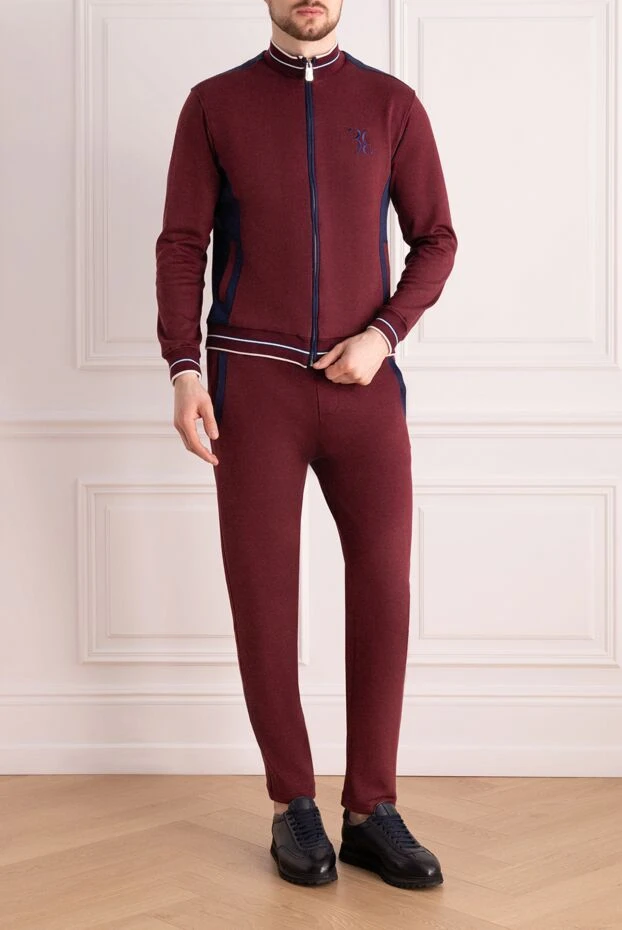 Billionaire man men's sports suit made of silk and cotton, burgundy купить с ценами и фото 171956 - photo 2