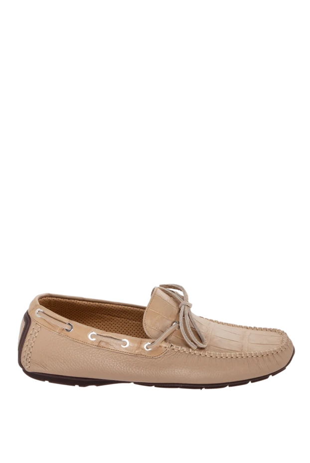 Cesare di Napoli man moccasins for men made of genuine leather and beige alligator купить с ценами и фото 171976 - photo 1