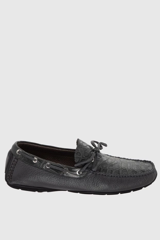 Cesare di Napoli man moccasins for men made of genuine leather and gray alligator skin купить с ценами и фото 171977 - photo 1