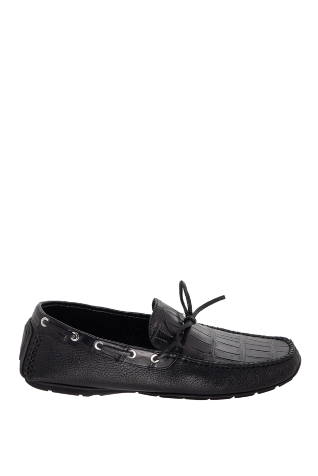 Cesare di Napoli man men's moccasins made of genuine leather and black alligator skin купить с ценами и фото 171978 - photo 1