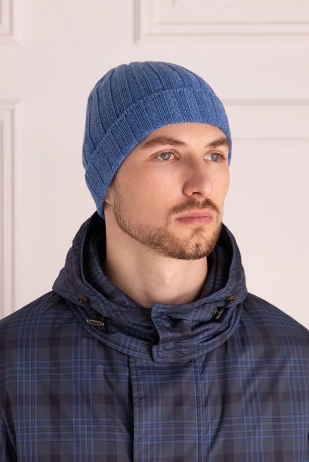 Gran Sasso man cashmere hat blue for men купить с ценами и фото 171996 - photo 2