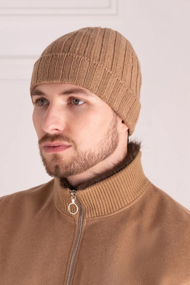 Gran Sasso man beige cashmere hat for men купить с ценами и фото 172001 - photo 2