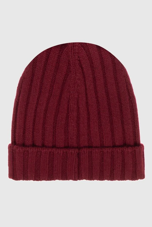 Gran Sasso шапка мужская бордовая в рубчик из шерсти и кашемира
 172002 - фото 3