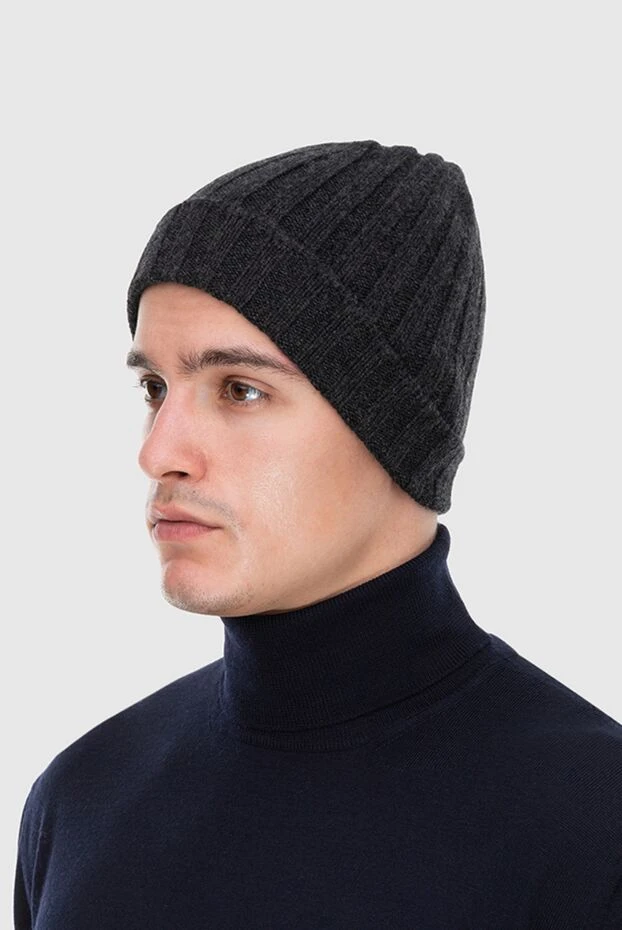 Gran Sasso man gray cashmere hat for men купить с ценами и фото 172004 - photo 2