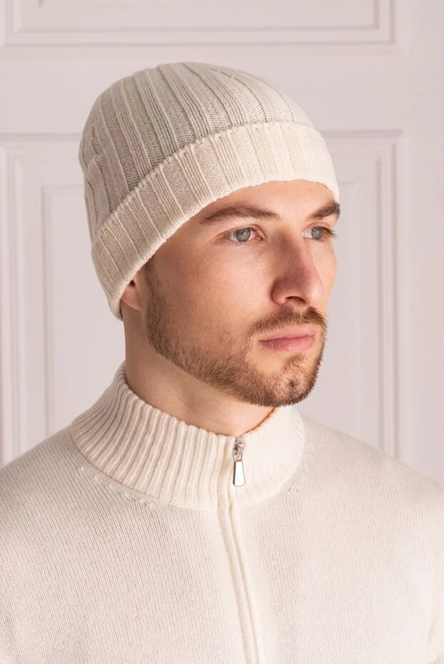 Gran Sasso man white cashmere hat for men купить с ценами и фото 172005 - photo 2