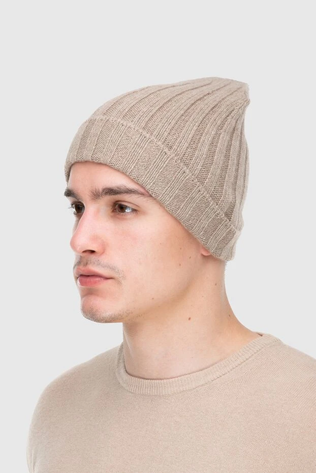 Gran Sasso man beige cashmere hat for men купить с ценами и фото 172006 - photo 2