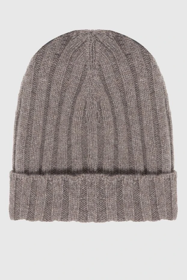 Gran Sasso шапка из кашемира серо-коричневая мужская 172007 - фото 3